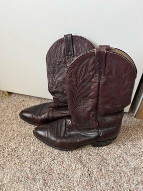 Dan Post Burgundy Leather Western Cowboy Boots